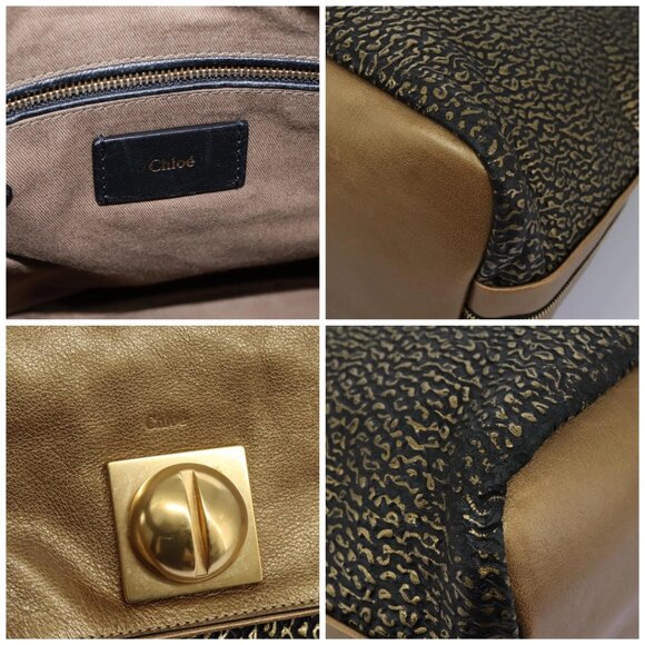 Chloe Hand Bag Leather 2way Gold - Picture 12 of 15